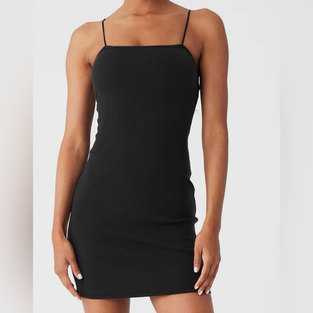 black spaghetti strap alo dress